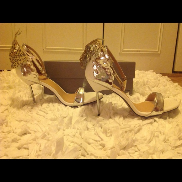 White & Silver "Angelic" Bai Beiai Stiletto Heels - Picture 4 of 8